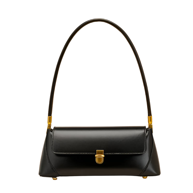 Sienna Luxe Leather Baguette Bag Coffe