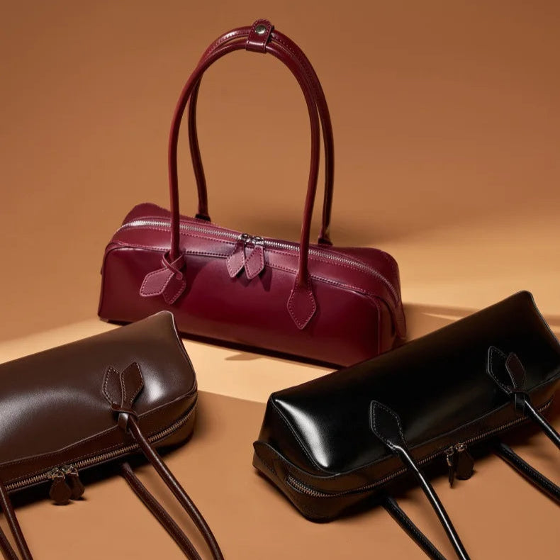 Isabella Luxe Leather Bag Burgundy